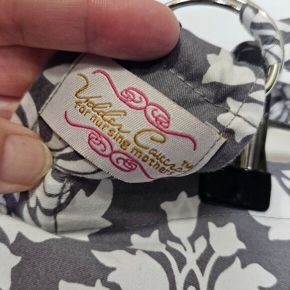 Udder covers Nursing Cover‎ For Breastfeeding Privacy Gray White Floral Cotton - Picture 3 of 7